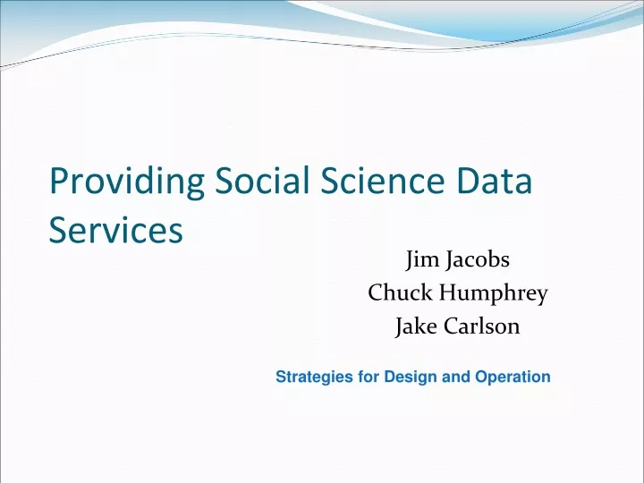 providing social science data services