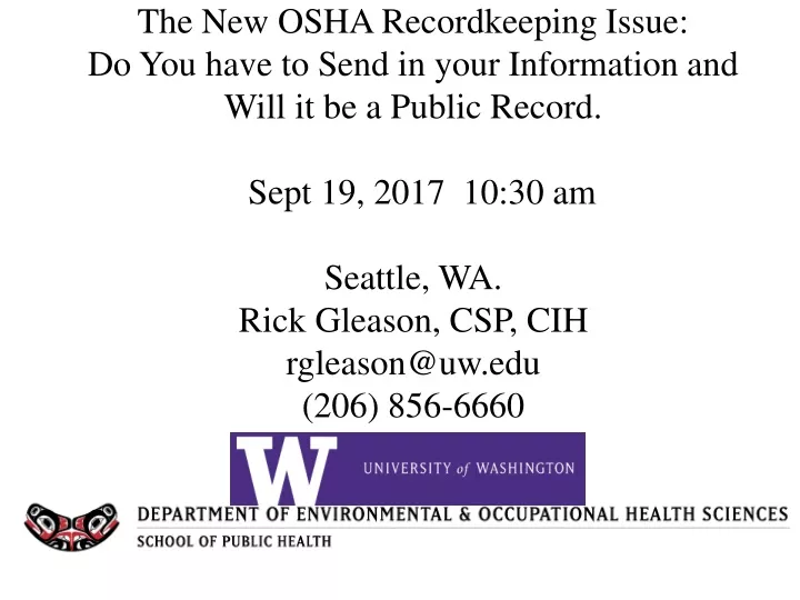 the new osha recordkeeping issue do you have