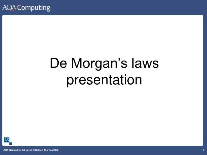de morgan s laws presentation