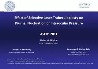 Effect of Selective Laser Trabeculoplasty on  Diurnal Fluctuation of Intraocular Pressure