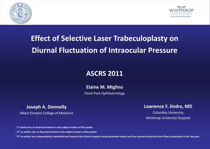 effect of selective laser trabeculoplasty