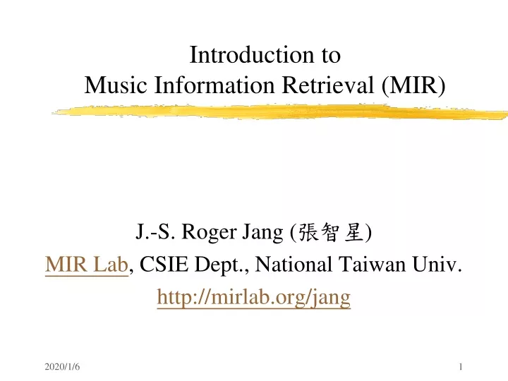 introduction to music information retrieval mir