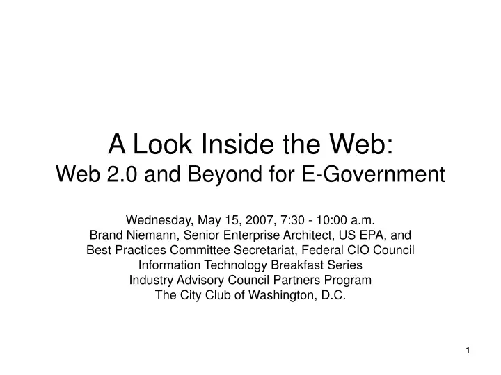 a look inside the web web 2 0 and beyond for e government