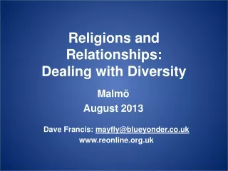 Religions and Relationships: Dealing with Diversity