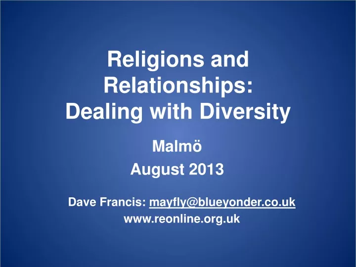 religions and relationships dealing with diversity