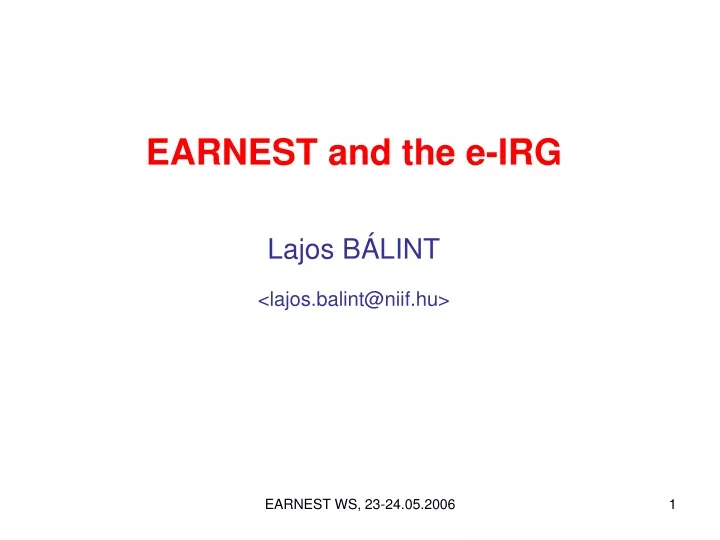 earnest and the e irg lajos b lint lajos