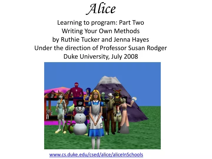 alice learning to program part two writing your