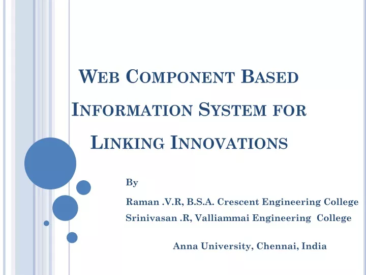 web component based information system for linking innovations