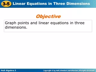 Graph points and linear equations in three dimensions.