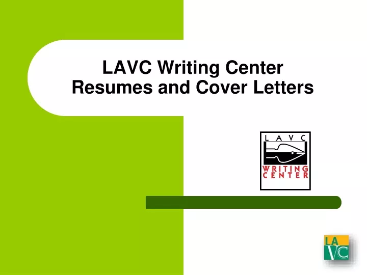 lavc writing center resumes and cover letters