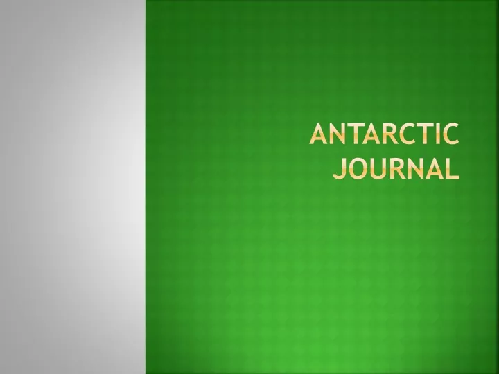 antarctic journal