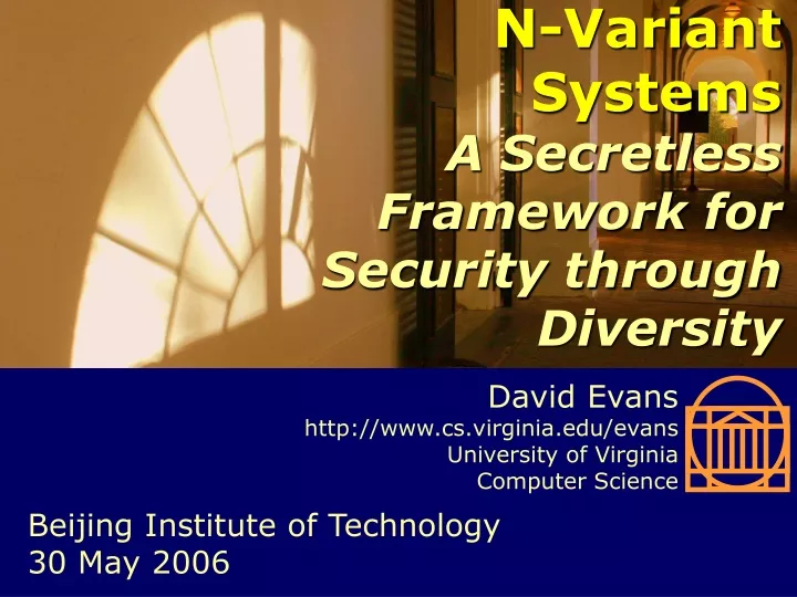 n variant systems a secretless framework for security through diversity