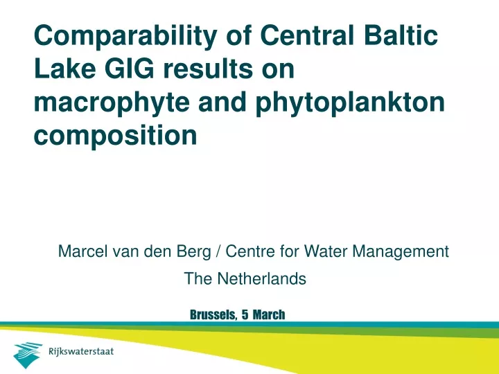 comparability of central baltic lake gig results