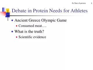 Debate in Protein Needs for Athletes