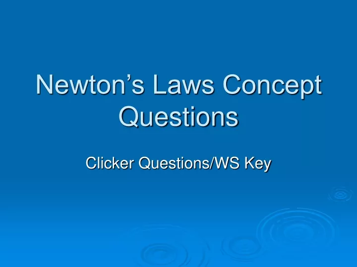 newton s laws concept questions