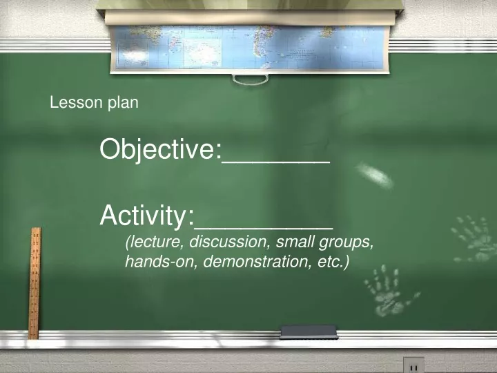 lesson plan objective activity lecture discussion