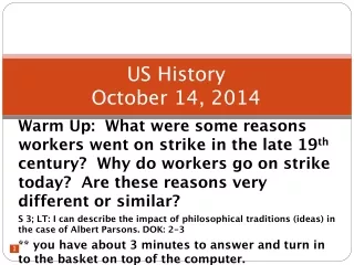 US History October 14, 2014