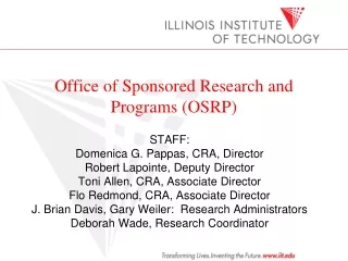 Office of Sponsored Research and Programs (OSRP)