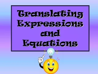 Translating Expressions and Equations