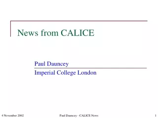 News from CALICE