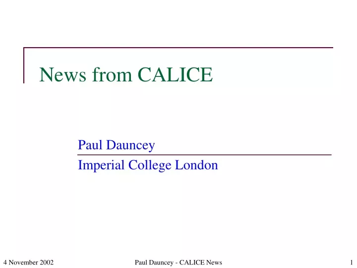 news from calice