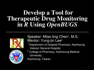 Develop a Tool for Therapeutic Drug Monitoring  in  R  Using  OpenBUGS