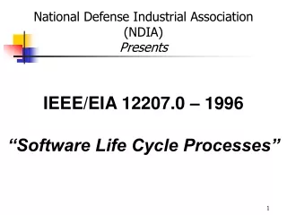 IEEE/EIA 12207.0 – 1996 “Software Life Cycle Processes”