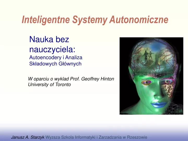 nauka bez nauczyciela autoencoder y i analiza sk adowych g wnych