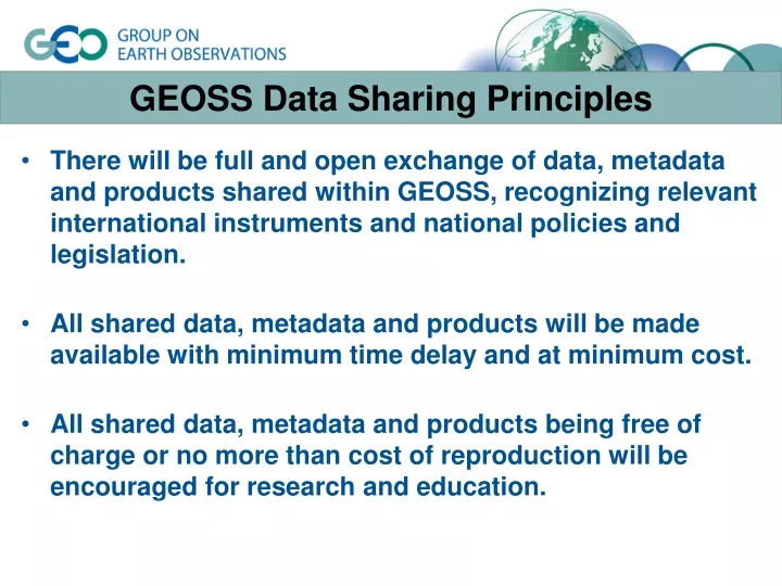 geoss data sharing principles