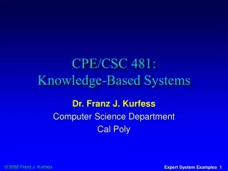 CPE/CSC 481:  Knowledge-Based Systems