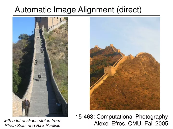 automatic image alignment direct