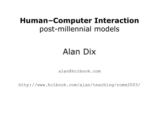 Human–Computer Interaction post-millennial models