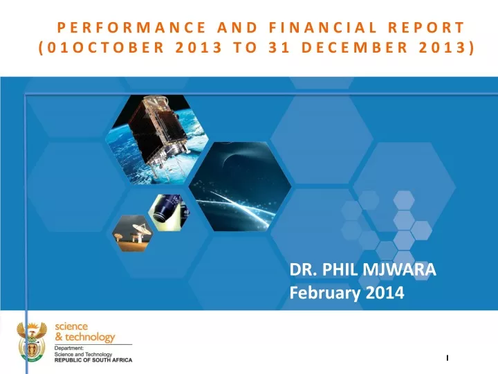 performance and financial report 01october 2013