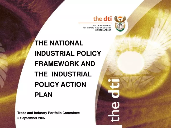 the national industrial policy framework