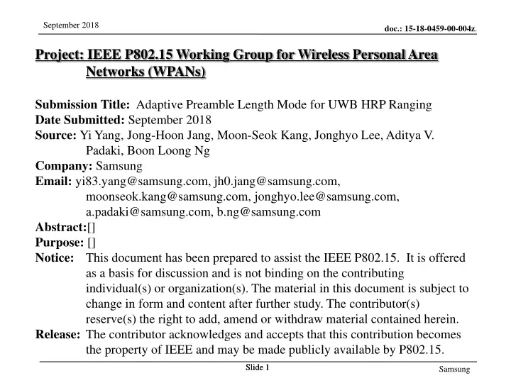 project ieee p802 15 working group for wireless