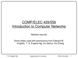 COMP/ELEC 429/556 Introduction to Computer Networks