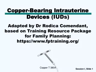 Copper-Bearing Intrauterine Devices  (IUDs)