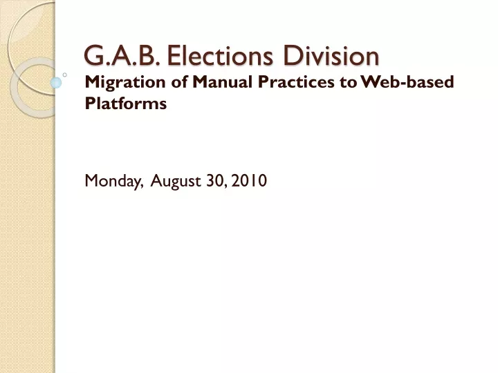 g a b elections division