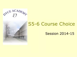 S5-6 Course Choice