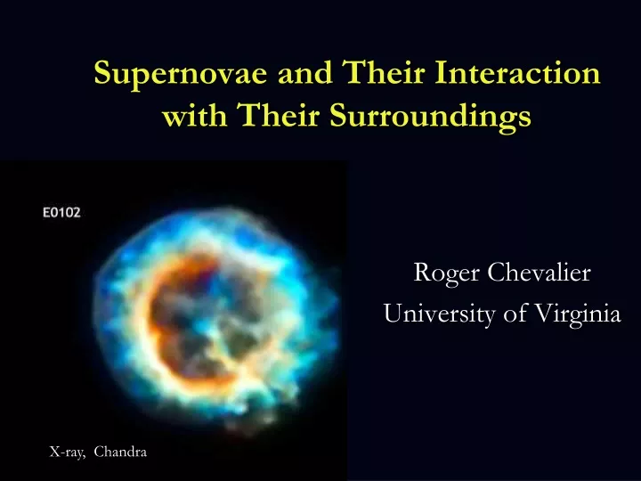 supernovae and their interaction with their surroundings