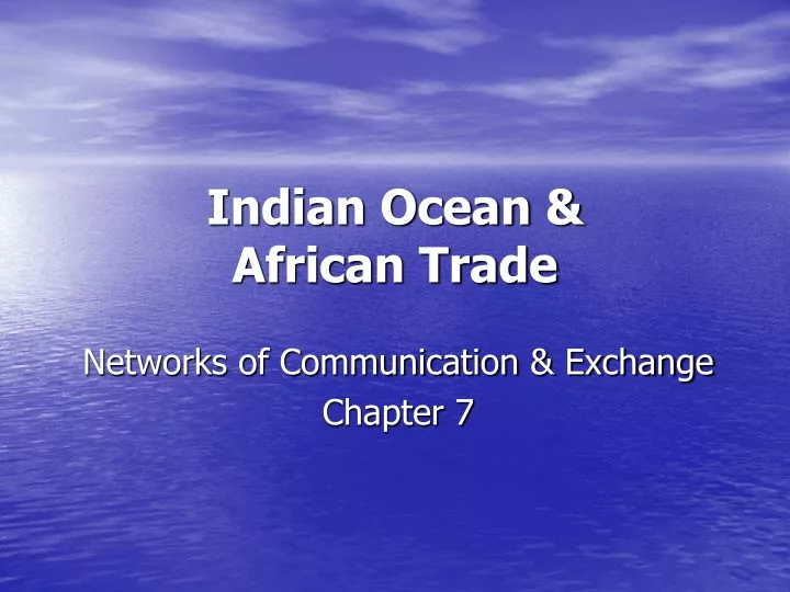 indian ocean african trade