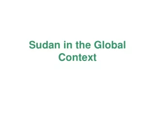 Sudan in the Global Context