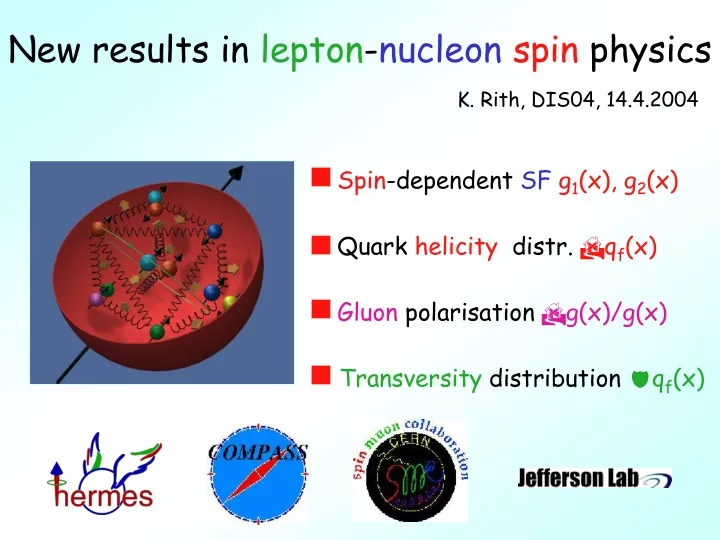 new results in lepton nucleon spin physics