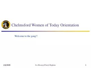 Chelmsford Women of Today Orientation