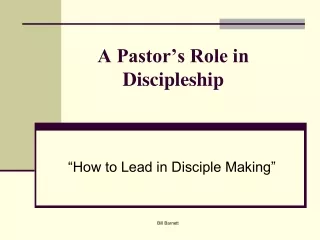 A Pastor’s Role in Discipleship