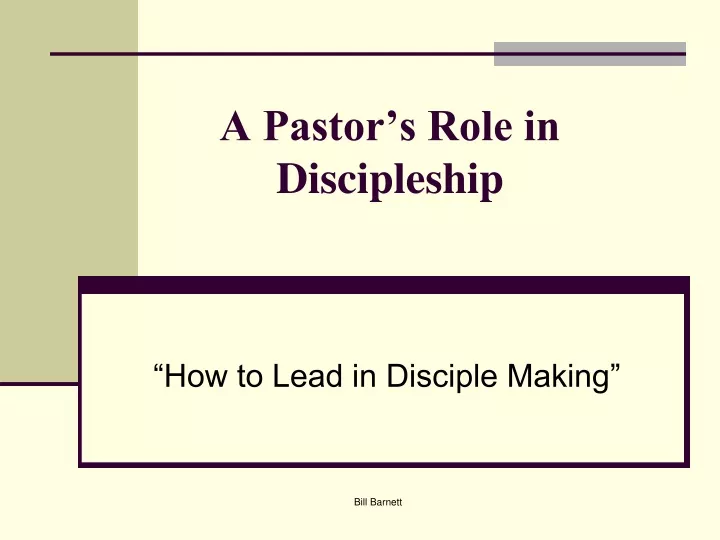 a pastor s role in discipleship
