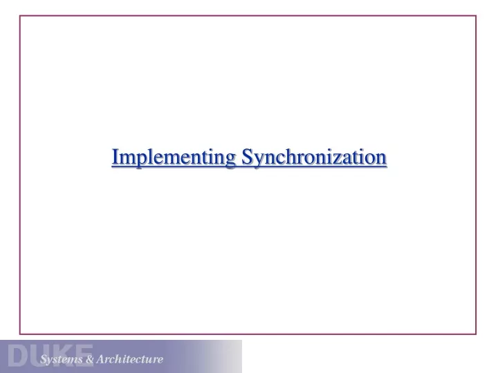 implementing synchronization