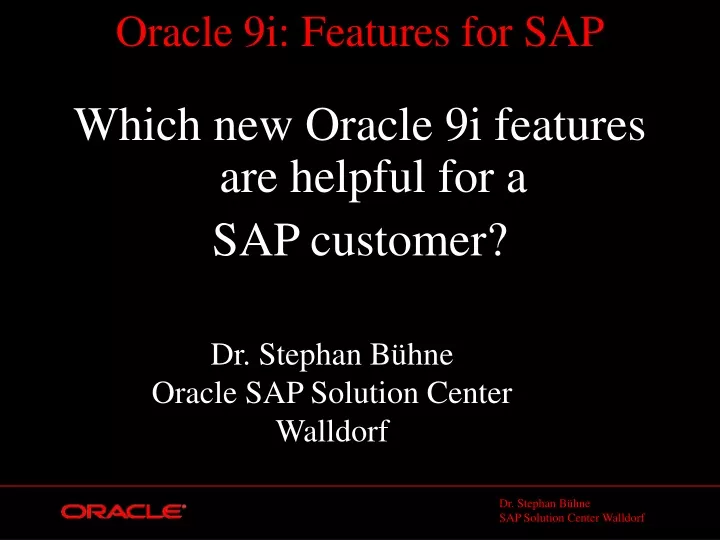which new oracle 9i features are helpful