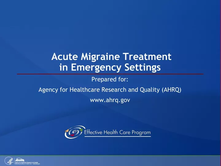 acute migraine treatment in emergency settings