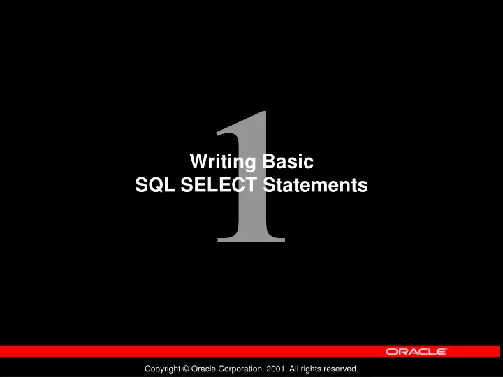 writing basic sql select statements